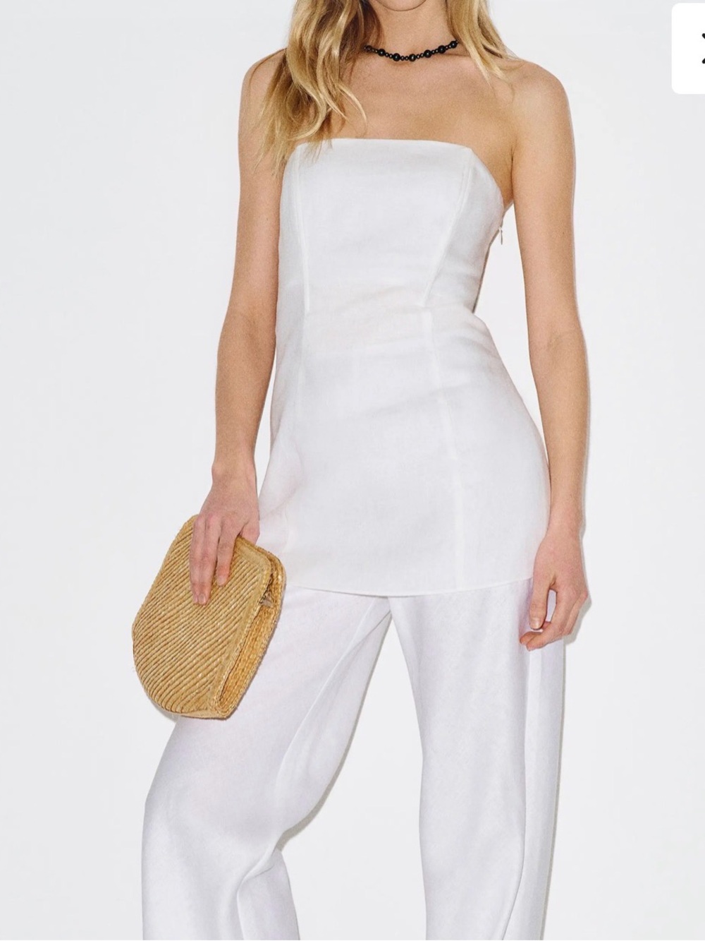 Reformation Aurora Linen White Top - Size S